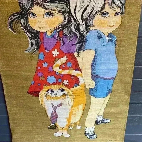 Vintage Wall  Hanging of girl and boy - Picture 3 of 16